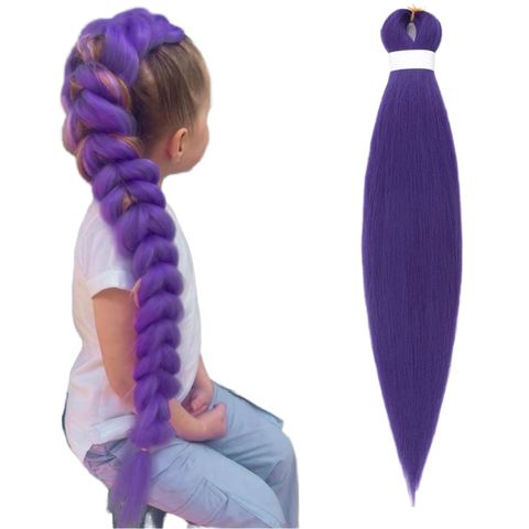 Purple Dreadlocs Braiding Hair Extensions Pre Stretched Soft view 2