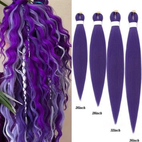 Purple Dreadlocs Braiding Hair Extensions Pre Stretched Soft view 6