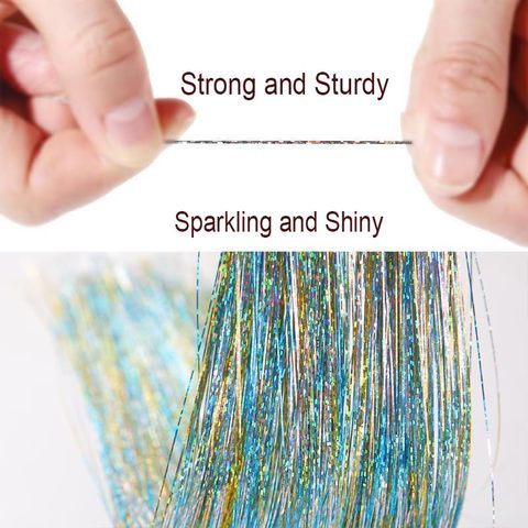 Gold Synthetic Straight Hair Tinsel 12Pcs Clip Packs 20.5 In view 3