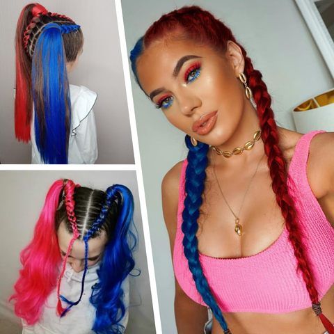 2 Pack Braid Ponytail Extension with Elastic Tie Straight Sl view 6