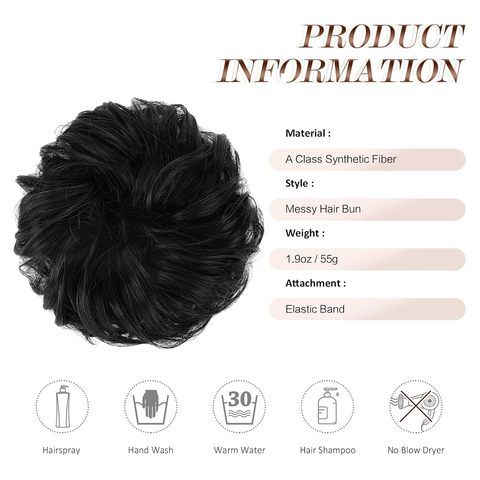 Modern Claw Long Wavy Curly Ponytail Extension Black/Brown 3 view 5