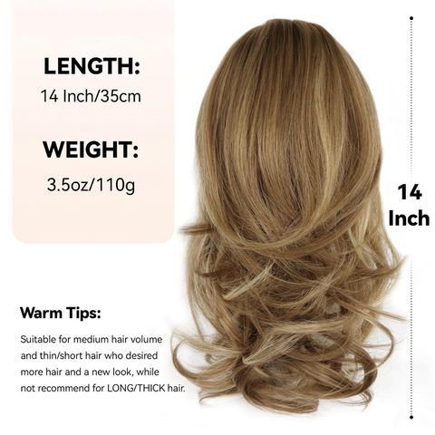 Claw Clip Short Ponytail Curly Hair Extensions, Adjustable M view 6