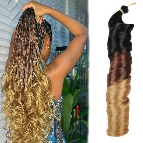 24 Inch Jumbo Curl French Loose Spiral Crochet Braids Hair B view 6