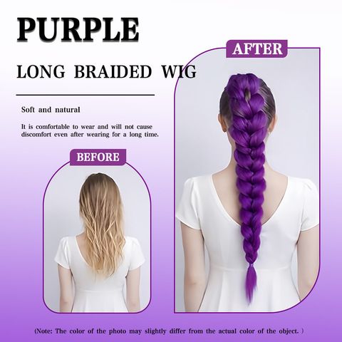 Purple Pre-Braided Ponytail Extensions, 26 Inch Lightweight view 5