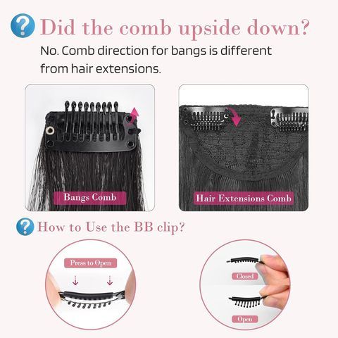 Clip-In Dragon Beard Bangs Long Temples Synthetic Side Fring view 5