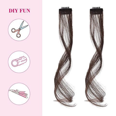 Clip-In Dragon Beard Bangs Long Temples Synthetic Side Fring view 6