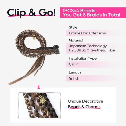 Clip in Braid Extensions 20" view 4