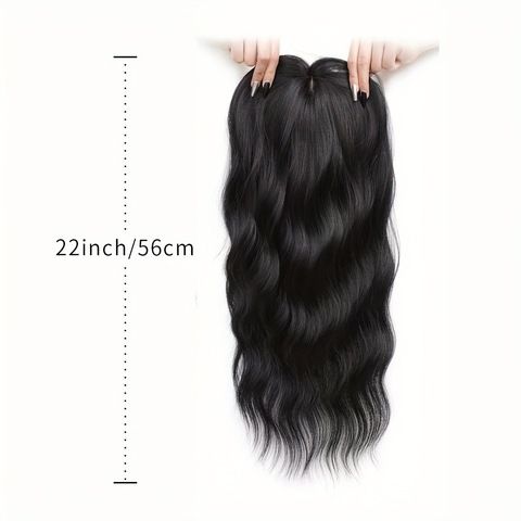 Water Wave Synthetic Hair Topper Long Curly Clip in Hairpiec view 5