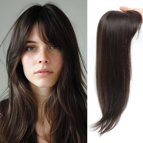 Natural Clip in Hair Topper Voluminous Hairpiece for Women C view 3