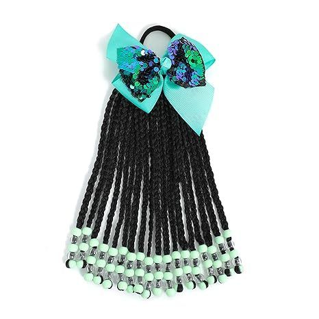 Kids Ponytail Extension with Beads & Bows 9" view 4