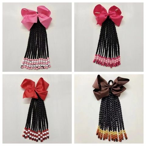 Custom Kids Beaded Ponytail Extension Braided Hairpiece for view 6