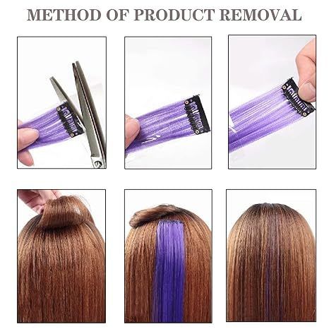 Colored Ice Blue Hair Extensions Party Highlights Colorful C view 5