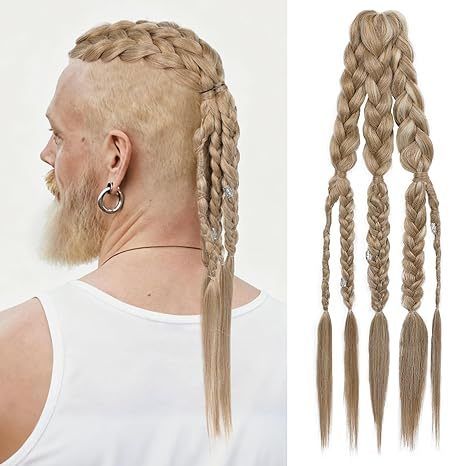 Viking Hair Extensions Men 24" view 2