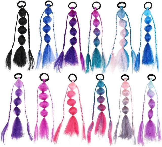 1PC Girls Synthetic-Fiber Material Machine Double Weft Braid Sweet Hair Ties Gradient Colors Twist Wig Hairbands