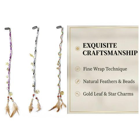 3Pcs Clip-in Dreadlock Extensions Boho Hippie Hair Accessori view 3